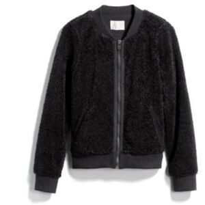 Skies Are Blue Fuzzy Bomber Jacket